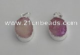 NGP7187 15*20mm oval druzy quartz pendants wholesale