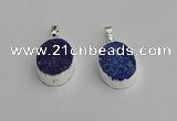 NGP7190 15*20mm oval druzy quartz pendants wholesale