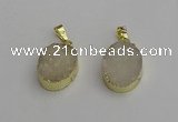 NGP7195 15*20mm oval druzy quartz pendants wholesale