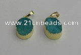 NGP7199 15*20mm oval druzy quartz pendants wholesale