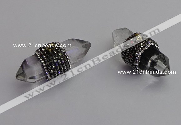 NGP7205 15*40mm sticks white crystal pendants wholesale