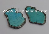 NGP7222 30*50mm - 40*60mm freeform turquoise gemstone pendants