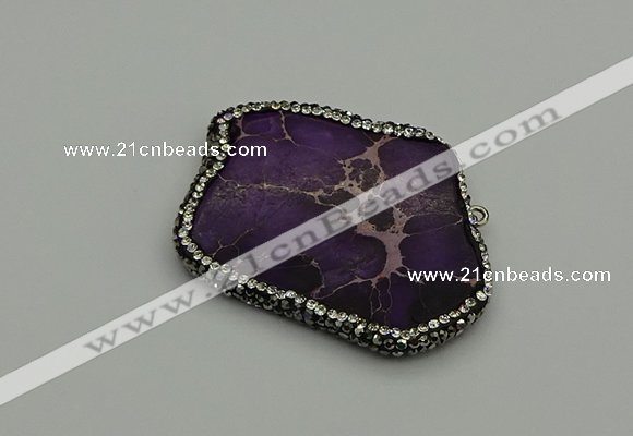 NGP7225 30*50mm - 40*60mm freeform sea sediment jasper pendants