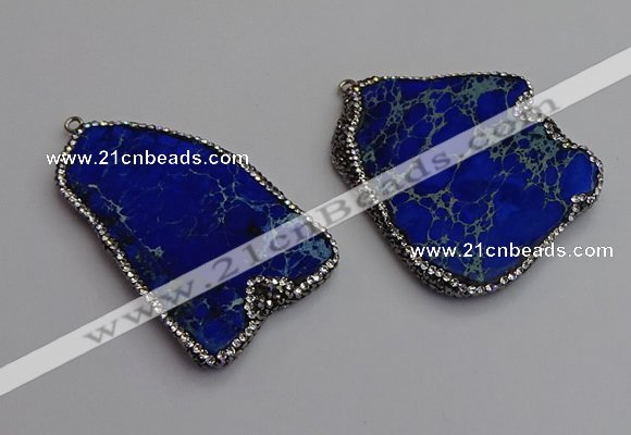 NGP7230 30*50mm - 40*60mm freeform sea sediment jasper pendants