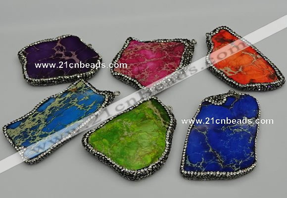 NGP7231 30*50mm - 40*60mm freeform sea sediment jasper pendants