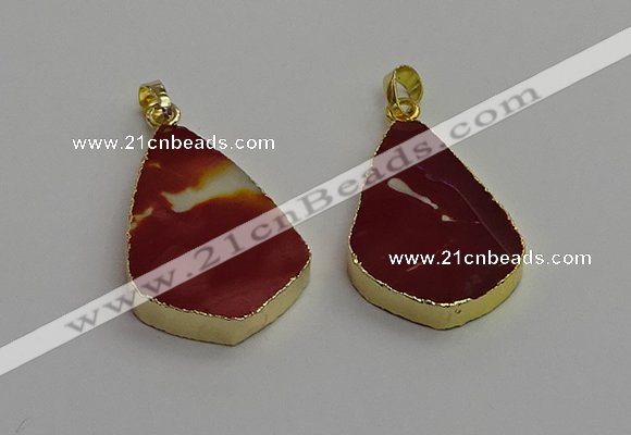 NGP7247 22*35mm flat teardrop mookaite gemstone pendants