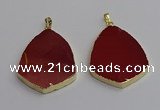 NGP7248 38*50mm flat teardrop mookaite gemstone pendants