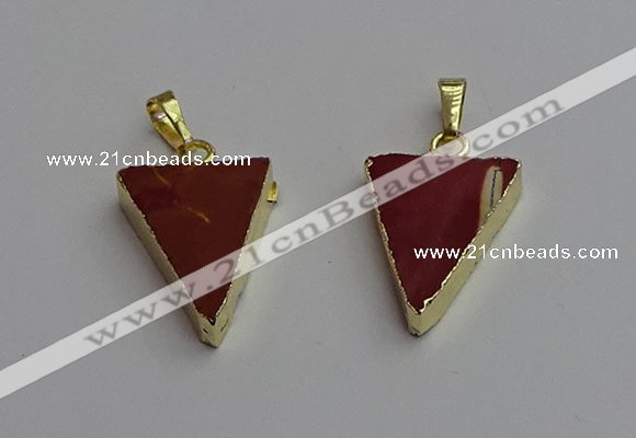 NGP7250 18*25mm triangle mookaite gemstone pendants