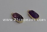 NGP7260 13*25mm faceted freeform amethyst pendants wholesale