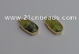 NGP7263 13*25mm faceted freeform green rutilated quartz pendants