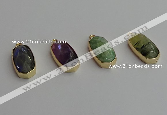 NGP7275 13*25mm faceted freeform labradorite pendants wholesale