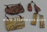 NGP7280 10*25mm - 25*45mm freeform mixed jasper pendants sets