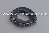 NGP7285 25*35mm - 35*40mm freeform plated druzy agate pendants