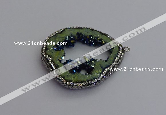 NGP7286 25*35mm - 35*40mm freeform plated druzy agate pendants