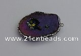 NGP7287 25*35mm - 35*40mm freeform plated druzy agate pendants