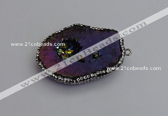 NGP7287 25*35mm - 35*40mm freeform plated druzy agate pendants