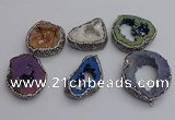 NGP7290 25*35mm - 35*40mm freeform plated druzy agate pendants