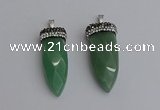 NGP7320 15*40mm - 16*45mm arrowhead green aventurine pendants