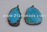 NGP7362 40*60mm - 55*75mm freeform turquoise pendants