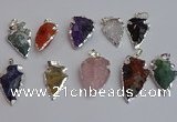 NGP7366 15*20mm - 22*40mm arrowhead mixed gemstone pendants