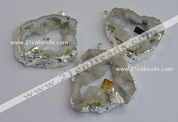 NGP7387 45*50mm - 50*55mm freeform druzy agate pendants