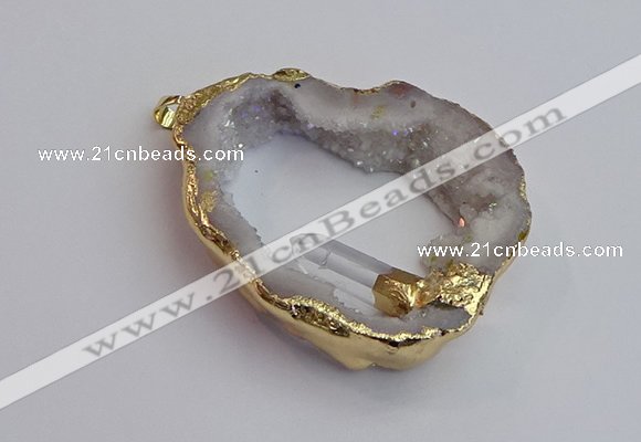 NGP7388 45*50mm - 50*55mm freeform druzy agate pendants