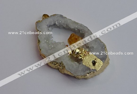 NGP7390 45*50mm - 50*55mm freeform druzy agate pendants