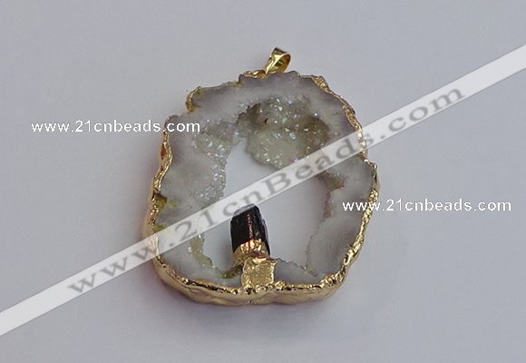 NGP7394 45*50mm - 50*55mm freeform druzy agate pendants