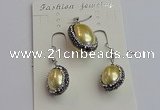 NGP7399 15*18mm - 18*22mm oval shell pearl jewelry sets