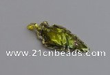 NGP7409 22*30mm - 25*40mm arrowhead plated obsidian pendants