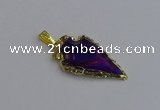 NGP7410 22*30mm - 25*40mm arrowhead plated obsidian pendants