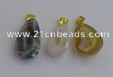 NGP7430 15*25mm - 20*30mm freeform druzy agate pendants