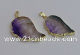 NGP7435 25*45mm - 30*50mm freeform druzy amethyst pendants