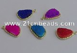 NGP7439 15*20mm freeform druzy quartz pendants wholesale