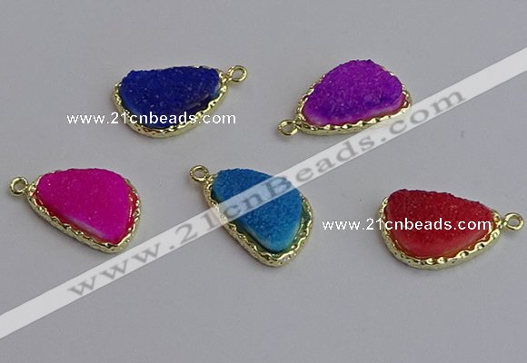 NGP7439 15*20mm freeform druzy quartz pendants wholesale