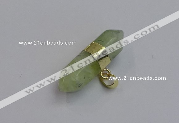 NGP7446 12*45mm sticks green rutilated quartz pendants wholesale