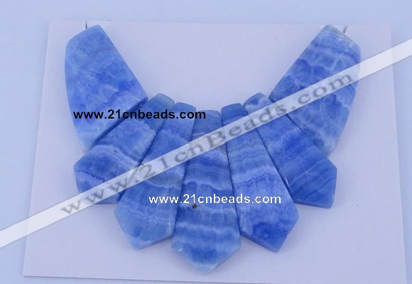 NGP75 Fashion blue lace agate gemstone pendants set jewelry wholesale