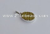 NGP7506 15*20mm oval plated druzy agate gemstone pendants
