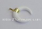 NGP7515 35*38mm horn white porcelain pendants wholesale