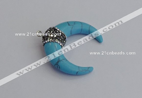 NGP7527 35*38mm horn white howlite pendants wholesale