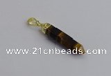 NGP7546 8*40mm sticks yellow tiger eye pendants wholesale