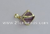 NGP7554 20*22mm amethyst gemstone pendants wholesale