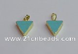 NGP7563 15*16mm triangle white howlite turquoise pendants