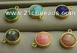 NGP7566 12mm coin mixed gemstone pendants wholesale