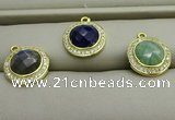 NGP7592 11mm coin mixed gemstone pendants wholesale