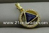 NGP7598 13mm coin lapis lazuli gemstone pendants wholesale