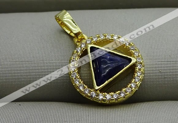 NGP7598 13mm coin lapis lazuli gemstone pendants wholesale