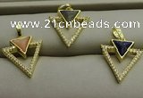 NGP7605 16*19mm arrowhead mixed gemstone pendants wholesale