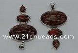 NGP8017 50*82mm - 52*86mm brecciated jasper pendant set jewelry