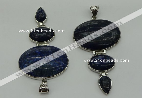 NGP8034 50*82mm - 52*86mm lapis lazuli pendant set jewelry